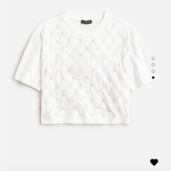 NWOT J. Crew Broken-In Jersey T-Shirt with Patterned Sequins White - Picture 4 of 7
